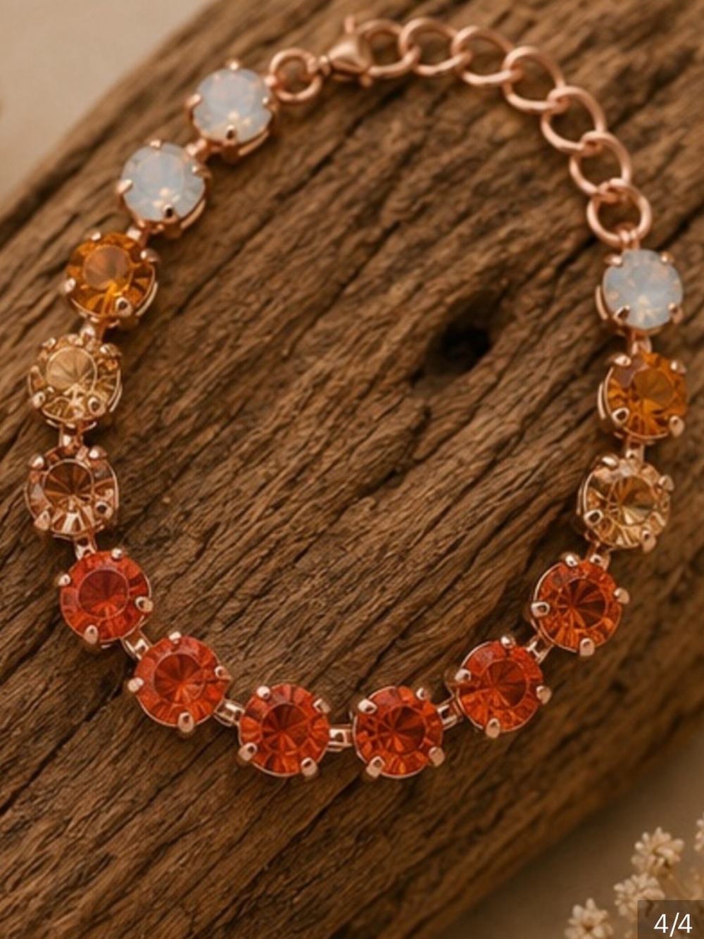 3/$25 ✨ Multicolor Rhinestone Tennis Bracelet Rose Gold Tone